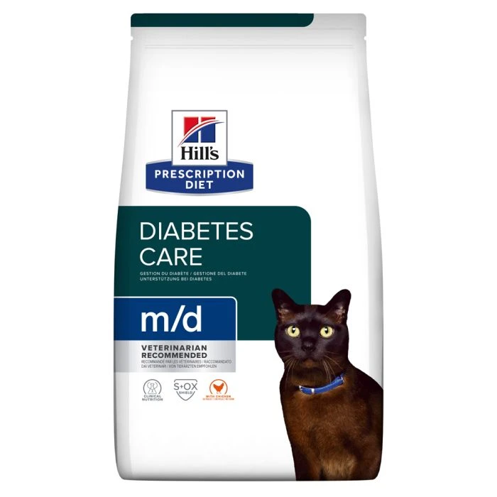 Hill's Prescription Diet M/D Croquettes Pour Chat Au Poulet 3 Hill's Prescription Diet M/D Croquettes Pour Chat Au Poulet