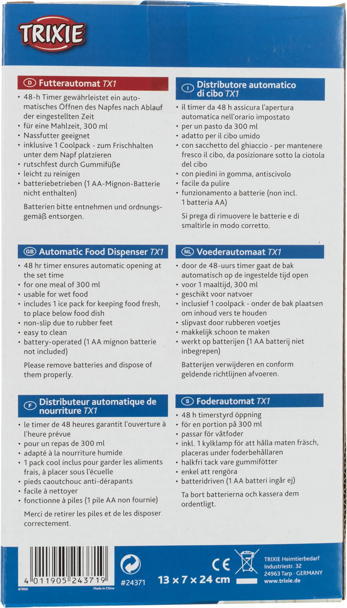 Trixie Distributeur Automatique De Nourriture Tx1 4 Trixie Distributeur Automatique De Nourriture Tx1 – Image 2
