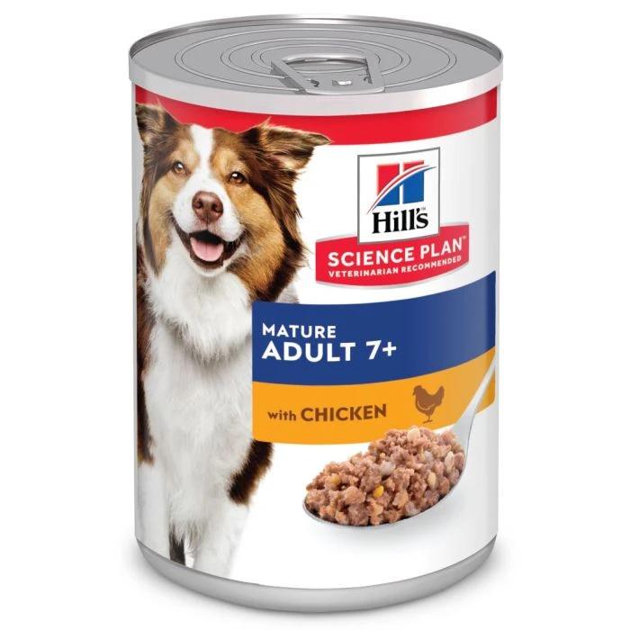 Hill's Science Plan Mature Adult Boîtes Pour Chien Senior Au Poulet - 12 X 370g 3 Hill's Science Plan Mature Adult Boîtes Pour Chien Senior Au Poulet - 12 X 370g