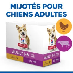 HILL'S SCIENCE PLAN HEALTHY CUISINE MIJOTÉS POUR CHIEN ADULTE SMALL & MINI AU POULET ET AU BŒUF 12X80G 12 HILL'S SCIENCE PLAN HEALTHY CUISINE MIJOTÉS POUR CHIEN ADULTE SMALL & MINI AU POULET ET AU BŒUF 12X80G -France Animalerie Hill s science plan chien adult healthy cuisine mijotes sachet repas poulet boeuf 12x80g 1 FR