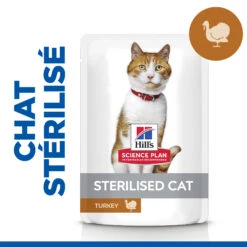 Hill's Science Plan Adult Sterilised Pack Mixte Sachets Repas Chat - 12 X 85g (3 Poulet, 3 Dinde, 3 Saumon, 3 Truite) -France Animalerie Hills science plan chat adult sterilised sachet repas pack mixte poulet dinde saumon truite 2 FR