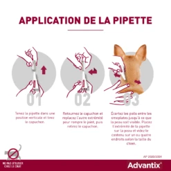 Advantix Très Petit Chien 2-4Kg -France Animalerie advantix application de la pipette 1